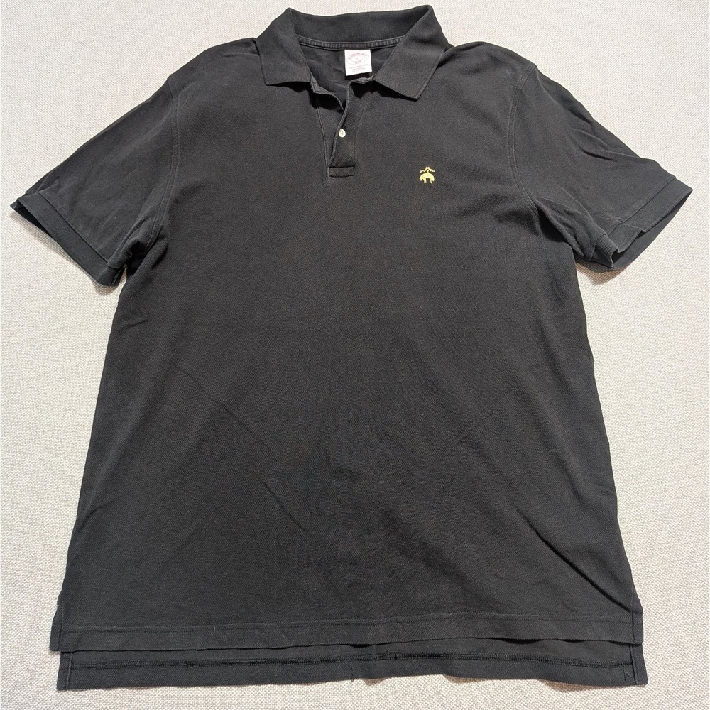 Brooks Brothers Men's Polo Shirt Black L 1818 Performance Pique Cotton